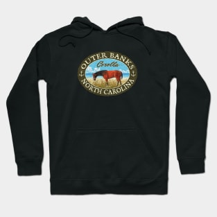 Corolla, Outer Banks, North Carolina, Wild Horse on Beach Hoodie